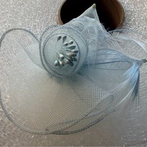 Light Blue Fascinator Hair Clip | Tea Party Church Derby Easter Headpiece